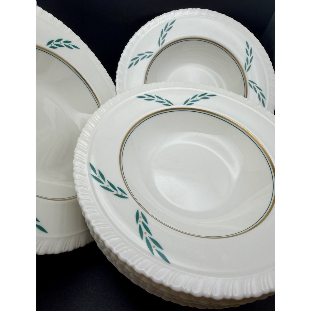 Vintage MCM Hanover China Coronation 8" Bowls Scalloped Edge (Set of‎ 7)